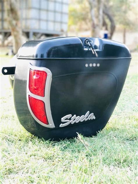 bike side box steel|motorcycle side luggage box.